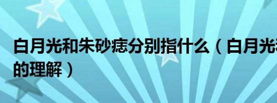 白月光和朱砂痣分别指什么（白月光和朱砂痣的理解）
