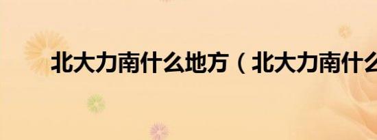 北大力南什么地方（北大力南什么）