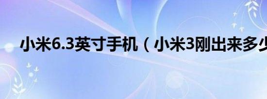 小米6.3英寸手机（小米3刚出来多少钱）