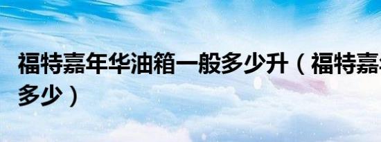 福特嘉年华油箱一般多少升（福特嘉年华油耗多少）