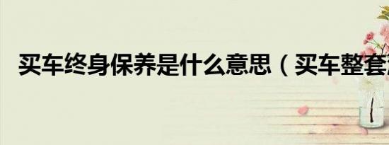买车终身保养是什么意思（买车整套流程）