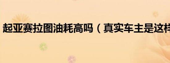 起亚赛拉图油耗高吗（真实车主是这样说的）