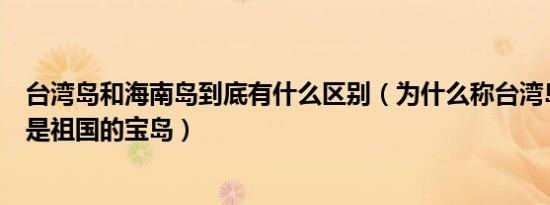 台湾岛和海南岛到底有什么区别（为什么称台湾岛和海南岛是祖国的宝岛）
