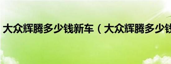 大众辉腾多少钱新车（大众辉腾多少钱报价）