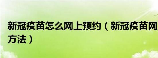 新冠疫苗怎么网上预约（新冠疫苗网上预约的方法）