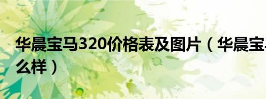 华晨宝马320价格表及图片（华晨宝马320怎么样）