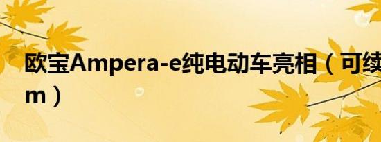 欧宝Ampera-e纯电动车亮相（可续航322km）