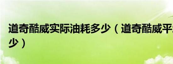 道奇酷威实际油耗多少（道奇酷威平均耗油多少）