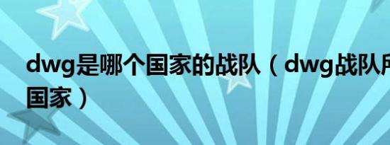 dwg是哪个国家的战队（dwg战队所属那个国家）