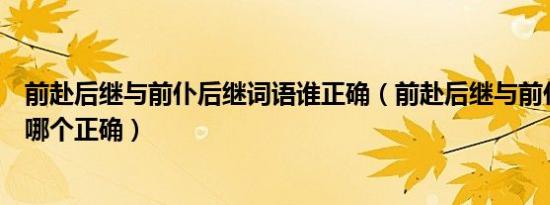 前赴后继与前仆后继词语谁正确（前赴后继与前仆后继词语哪个正确）