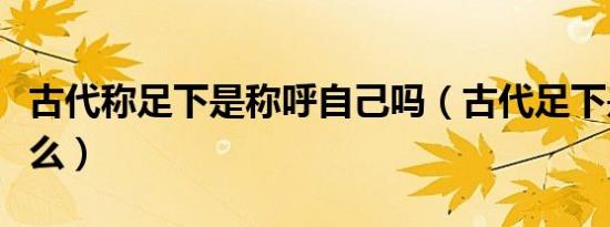 古代称足下是称呼自己吗（古代足下是称呼什么）