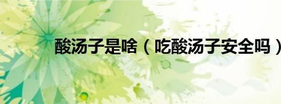 酸汤子是啥（吃酸汤子安全吗）