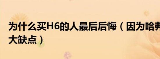为什么买H6的人最后后悔（因为哈弗H6的十大缺点）