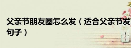 父亲节朋友圈怎么发（适合父亲节发朋友圈的句子）