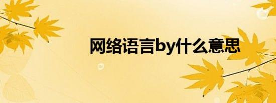 网络语言by什么意思