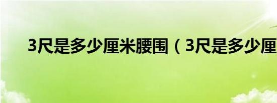 3尺是多少厘米腰围（3尺是多少厘米）