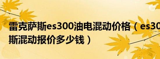 雷克萨斯es300油电混动价格（es300雷克萨斯混动报价多少钱）