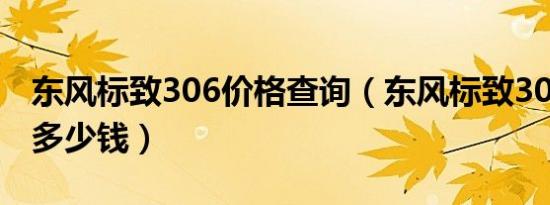 东风标致306价格查询（东风标致306二手价多少钱）