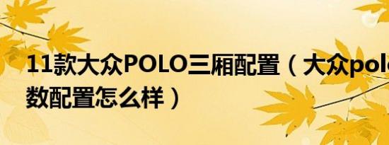 11款大众POLO三厢配置（大众polo三厢参数配置怎么样）