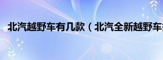 北汽越野车有几款（北汽全新越野车报价）