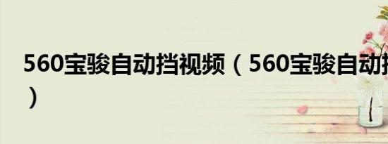 560宝骏自动挡视频（560宝骏自动挡怎么样）