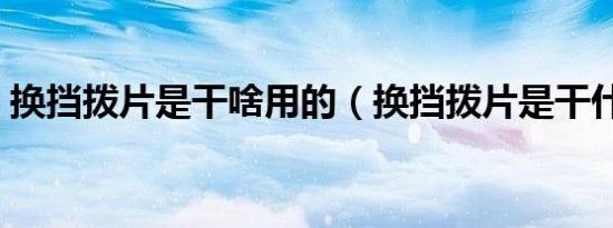 换挡拨片是干啥用的（换挡拨片是干什么的）