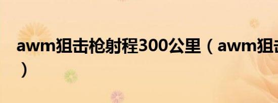 awm狙击枪射程300公里（awm狙击枪射程）