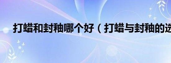 打蜡和封釉哪个好（打蜡与封釉的选择）
