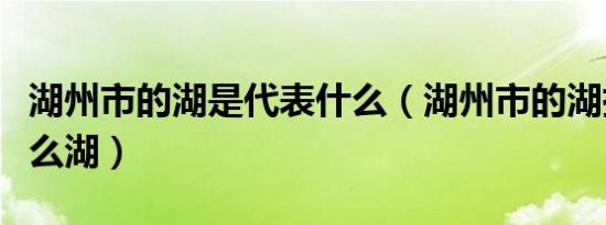 湖州市的湖是代表什么（湖州市的湖指的是什么湖）
