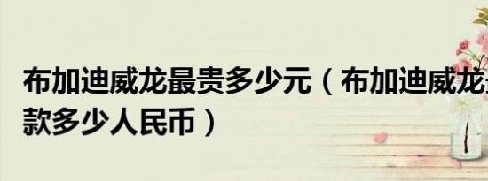 布加迪威龙最贵多少元（布加迪威龙最贵的一款多少人民币）