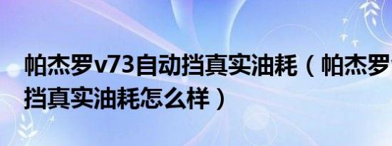 帕杰罗v73自动挡真实油耗（帕杰罗v73手动挡真实油耗怎么样）