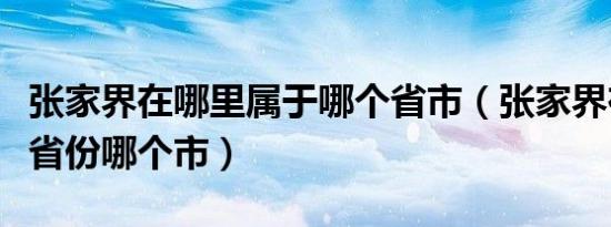 张家界在哪里属于哪个省市（张家界在哪里个省份哪个市）