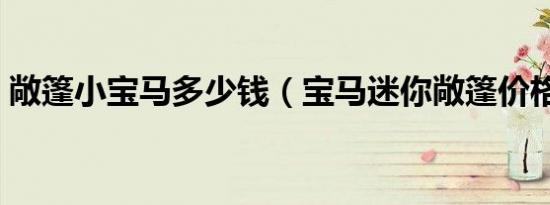 敞篷小宝马多少钱（宝马迷你敞篷价格多少）