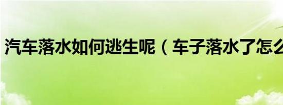 汽车落水如何逃生呢（车子落水了怎么逃生）