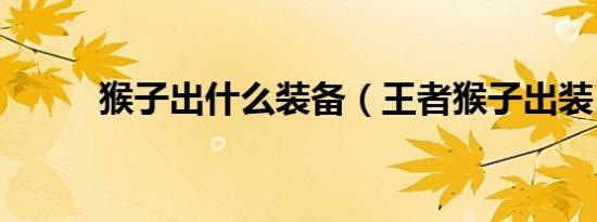 猴子出什么装备（王者猴子出装）