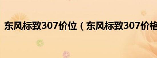 东风标致307价位（东风标致307价格多少）