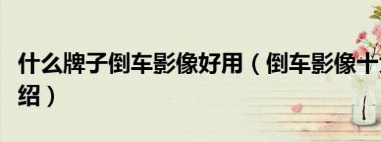 什么牌子倒车影像好用（倒车影像十大品牌介绍）