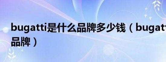 bugatti是什么品牌多少钱（bugatti是什么品牌）