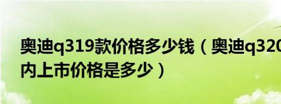 奥迪q319款价格多少钱（奥迪q32019款国内上市价格是多少）