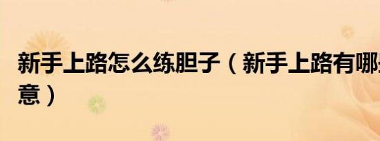 新手上路怎么练胆子（新手上路有哪些需要注意）