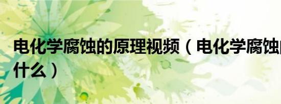 电化学腐蚀的原理视频（电化学腐蚀的原理是什么）
