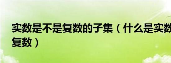 实数是不是复数的子集（什么是实数 什么是复数）