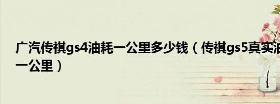 广汽传祺gs4油耗一公里多少钱（传祺gs5真实油耗多少钱一公里）