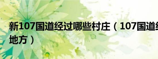 新107国道经过哪些村庄（107国道经过哪些地方）