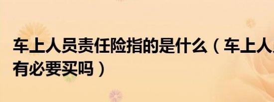 车上人员责任险指的是什么（车上人员责任险有必要买吗）