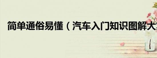 简单通俗易懂（汽车入门知识图解大集合）