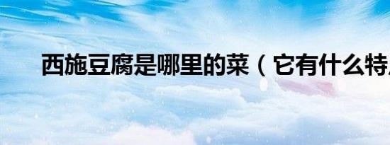 西施豆腐是哪里的菜（它有什么特点）