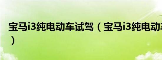 宝马i3纯电动车试驾（宝马i3纯电动车多少钱）