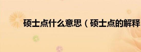 硕士点什么意思（硕士点的解释）