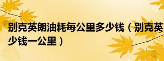 别克英朗油耗每公里多少钱（别克英朗油耗多少钱一公里）